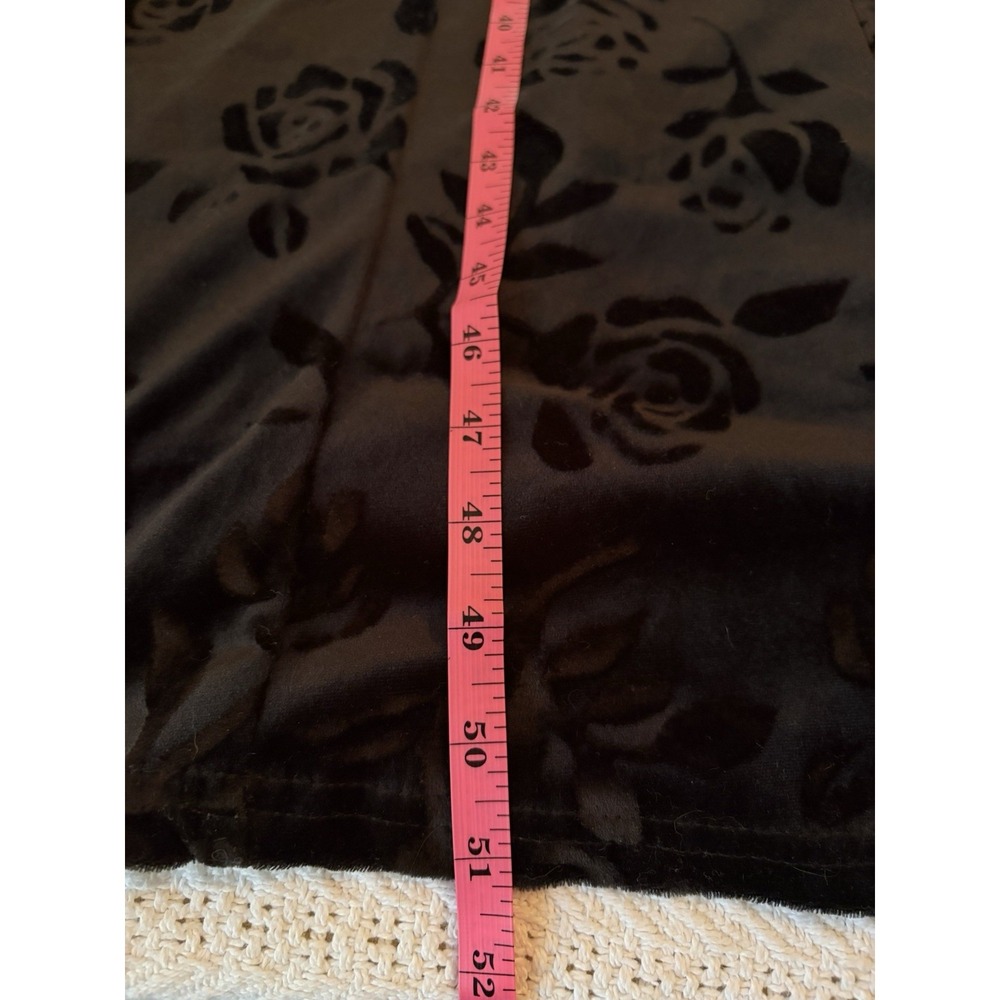 Vintage Maxi Dress Size small / med Velvet Burn‎ Out Black Whimsigoth Floral Y2K - Picture 7 of 8